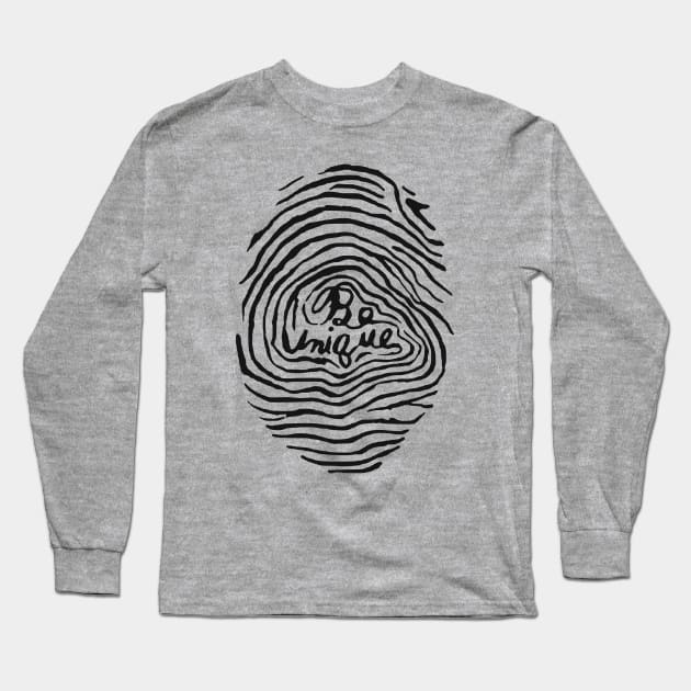Be Unique Fingerprint Long Sleeve T-Shirt by HolyCowCreations